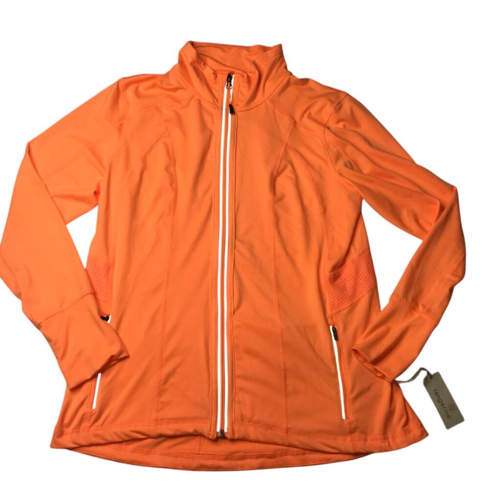 New NWT TANGERINE Orange Full Zip Jacket.  Mock Neck. Size Women's XL